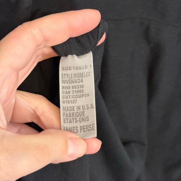 James Perse Revolve Mini Sheath Dress Womens 1 XS/S Black Tank Wide Strap Ruched - Picture 9 of 10